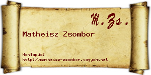 Matheisz Zsombor névjegykártya